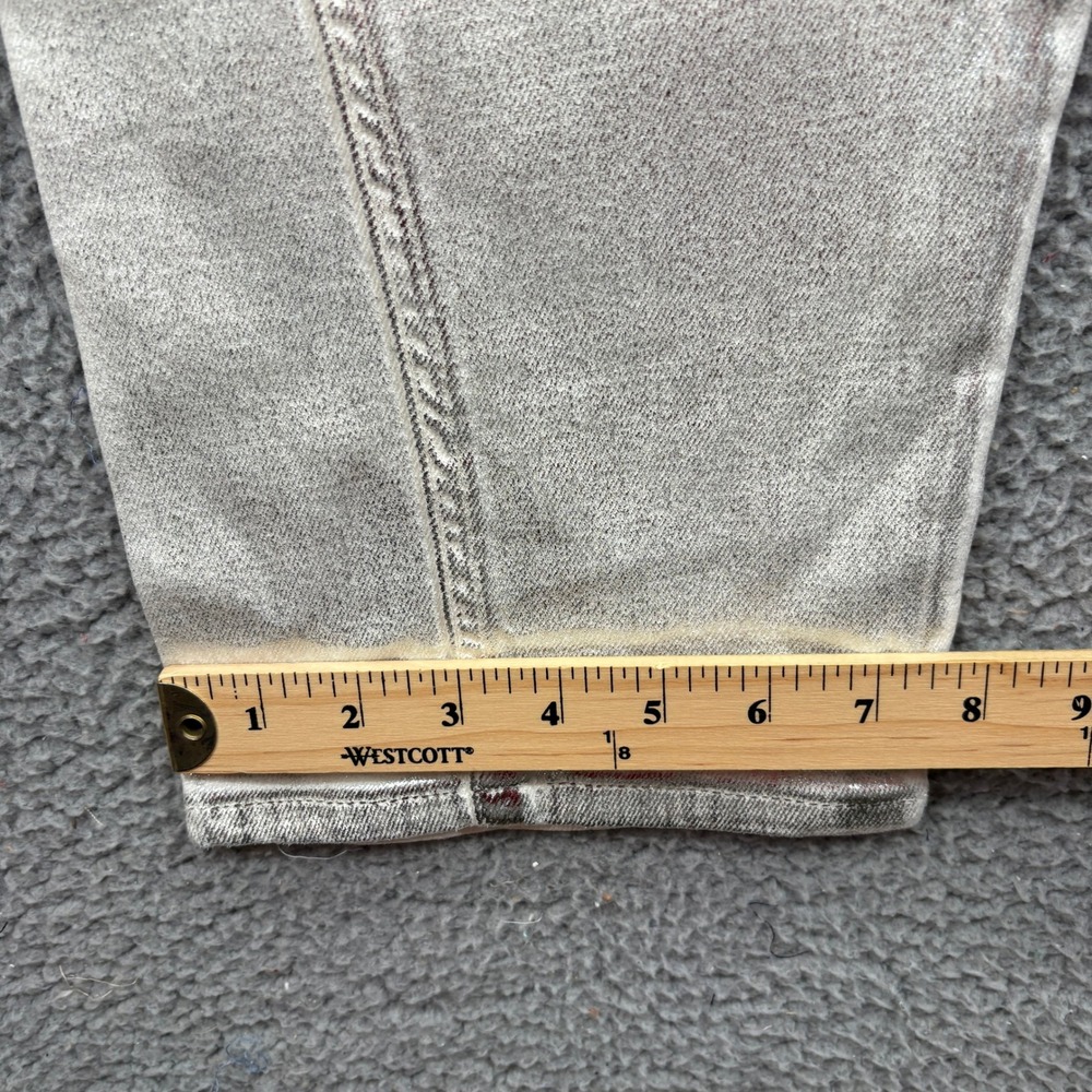 Pilcro Jeans Women 28 Silver Metallic High Rise Straight Leg Denim Pants - Picture 14 of 16